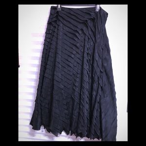 J. Jill black silk and nylon dress flare skirt